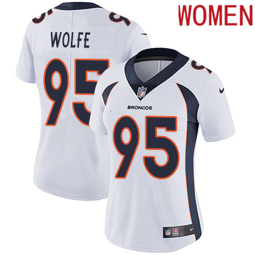 2019 Women Denver Broncos 95 Wolfe white Nike Vapor Untouchable Limited NFL Jersey